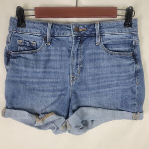 Old Navy Denim Shorts Womens 2 Blue Jean High Rise Cuffed‎ Hem Medium Wash
